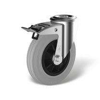 Swivel castor with bolt hole back stop (FSTF) wheel type WK