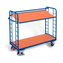 Shelf trolley with 2 wooden shelves