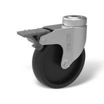 Institutional swivel castors with bolt hole back stop AK LAR FSTF