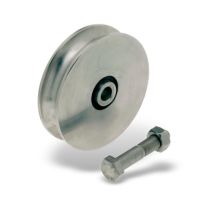 Schiebetorrollen Edelstahl mit runder Rille