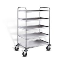 Edelstahl Servierwagen mit 5 Ladeflächen