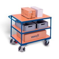 Heavy-duty table trolley with 3 load surfaces