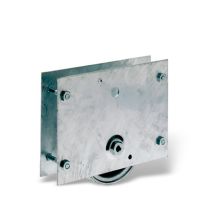 Schiebetorrollen mit runder Rille und 2 seitlichen Platten