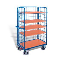 Shelf trolley, high with 3 walls and 5 loading areas
