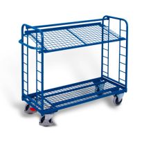 Shelf trolley with 2 mesh shelves