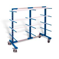 VARIOfit® Tragarmwagen, zweiseitig mit 3 Steher, RAL 5010