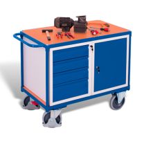 Werkstattwagen mit Schrank und 4 Schubladen