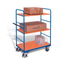 Hoher Etagenwagen mit 3 Ladeflächen und Totmannbremse 