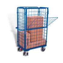 Zusatzartikel für Paket-/ Etagenwagen; Zusatzlängswand - halb abklappbar