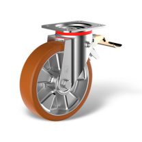 Lenkrollen mit Feststeller im Vorlauf (FSTR) und Rad Type PE