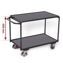  Table trolley VARIOfit® with 2 loading surfaces, RAL 7016