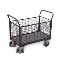 Four-wall trolley with wire, RAL 7016