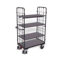 VARIOfit shelf trolley, 4 shelves, RAL 7016