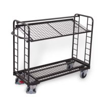 VARIOfit shelf trolley with 2 wire mesh shelves, RAL 7016