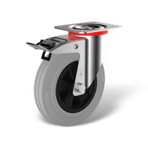 Swivel castor back stop (FSTF) with wheel type WK