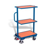 VARIOfit® Beistellwagen mit 3 Holzböden, RAL 5010