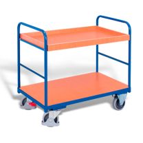 Shelf trolley, low with 1 tray and shelves