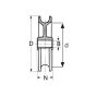 Rope pulleys, polyamide PA 6 white, plain bearing