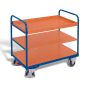 Shelf trolley, low with 1 tray 2 shelves