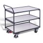 ESD table trolley with 3 load surfaces