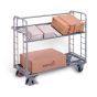 Shelf trolley with 2 mesh shelves, galvanised