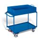 Table trolley with 2 load surfaces and removable steel-sheet pan