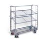 Shelf trolley with 3 mesh shelves, galvanised