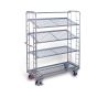 Shelf trolley with 4 mesh shelves, galvanised