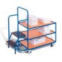 Order-picking trolley with 3 shelves, low