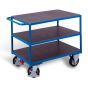 Heavy-duty table trolley with 3 load surfaces