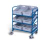 Euro container trolley with 6 plastic crates