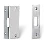 Striking plates for sliding door locks.