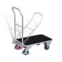 Aluminium folding pushbar trolley with grooved rubber mat