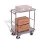 Aluminium folding pushbar trolley with 2 shelves