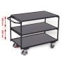 Table trolley VARIOfit® with 3 loading surfaces, RAL 7016