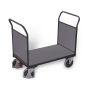 Double end wall trolley with wood, RAL 7016