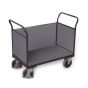 Triple wall trolley with wood, RAL 7016