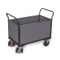 Four-wall trolley with wood, RAL 7016