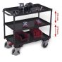 Heavy table trolley with 3 loading areas, RAL 7016
