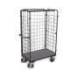 VARIOfit three-walled parcel trolley, high, RAL 7016
