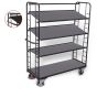 VARIOfit shelf trolley with 4 inclinable wooden shelves, RAL 7016