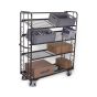 VARIOfit shelf trolley with 4 wire mesh shelves, RAL 7016