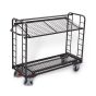 VARIOfit shelf trolley with 2 wire mesh shelves, RAL 7016