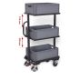 VARIOfit® Beistellwagen mit 3 Kunststoffkisten, RAL 7016
