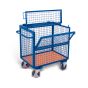 Box trolley with mesh and lid, welded