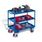 Table trolley with 3 load surfaces