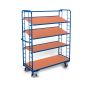 Shelf trolley with 4 wooden shelves