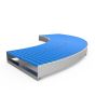 Small roller conveyor curves with plastic support rollers