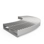 Small roller conveyor curves with steel support rollers