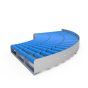 Light roller conveyor curves with plastic support rollers